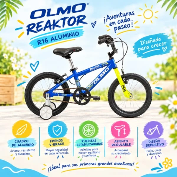 BICICLETA OLMO REAKTOR R16 ALUMINIO AZUL