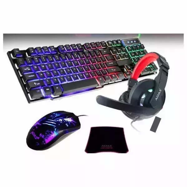 Kit gamer teclado, mouse, mousepad y audífonos 3