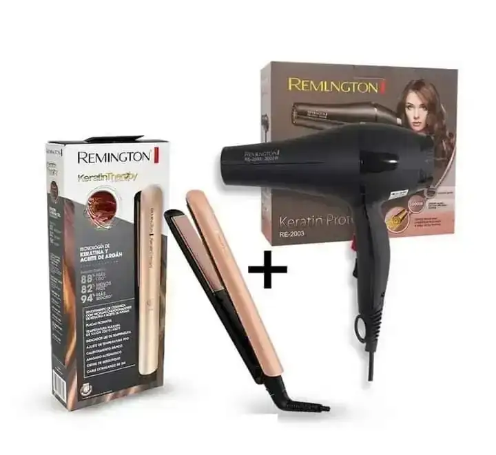 Plancha Keratina + Secador Remington 