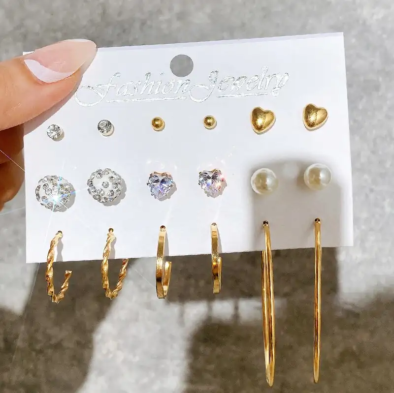 Set de Aretes  con diamantes