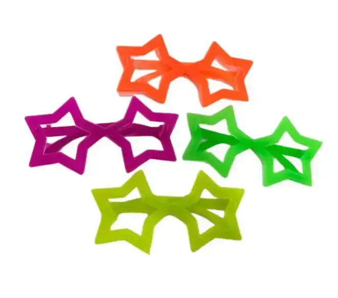 Anteojo plástico fluo corazón/estrella/rayado 2