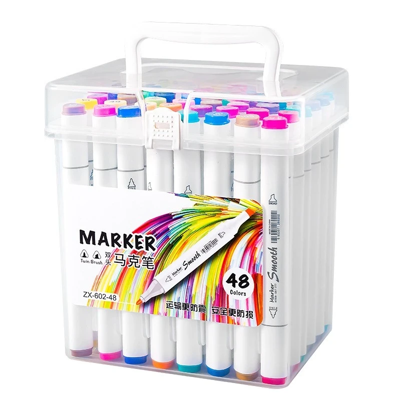 Marcador doble punta Marker Zuixua 48 piezas 2