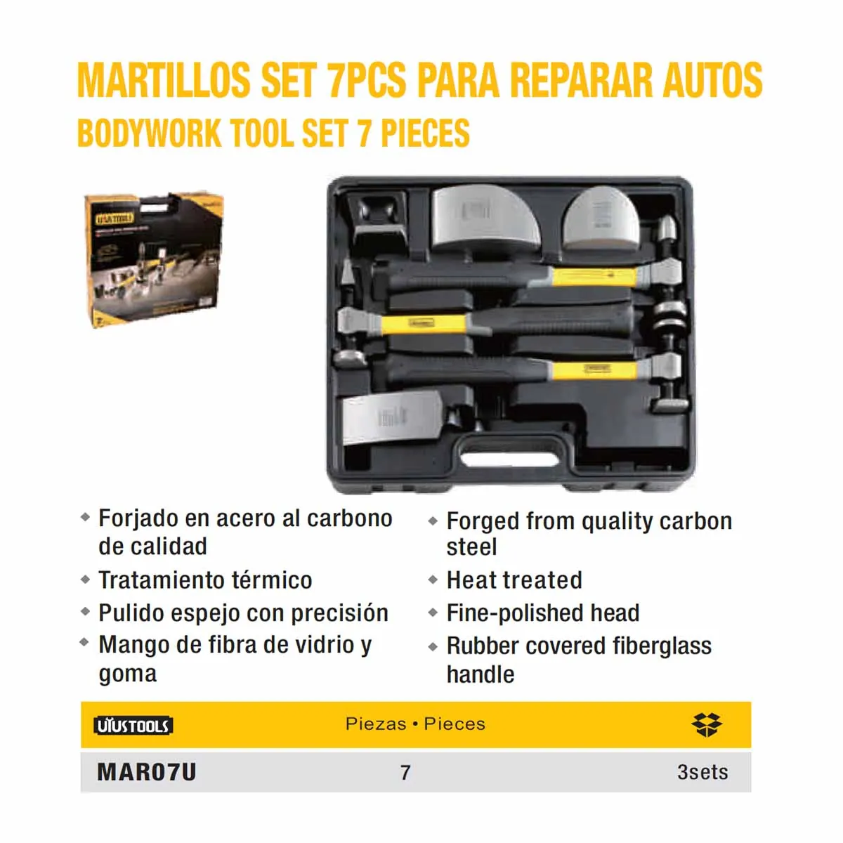 MALETA MARTILLOS CHAPISTA UYUST 7 PZ