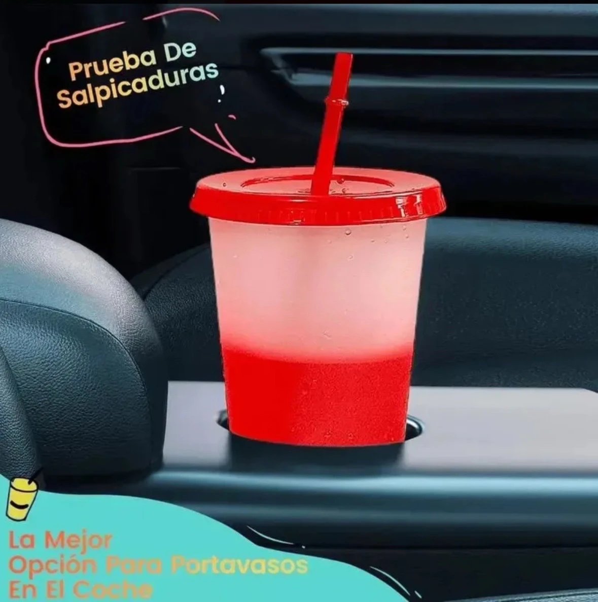 Pack 10 Vasos Mágicos Mágicos Mágicos (710 ml / 24 oz) Cambian de Color con Bebidas Frías ✨🥤 | Reutilizables con Tapa y Popote 3