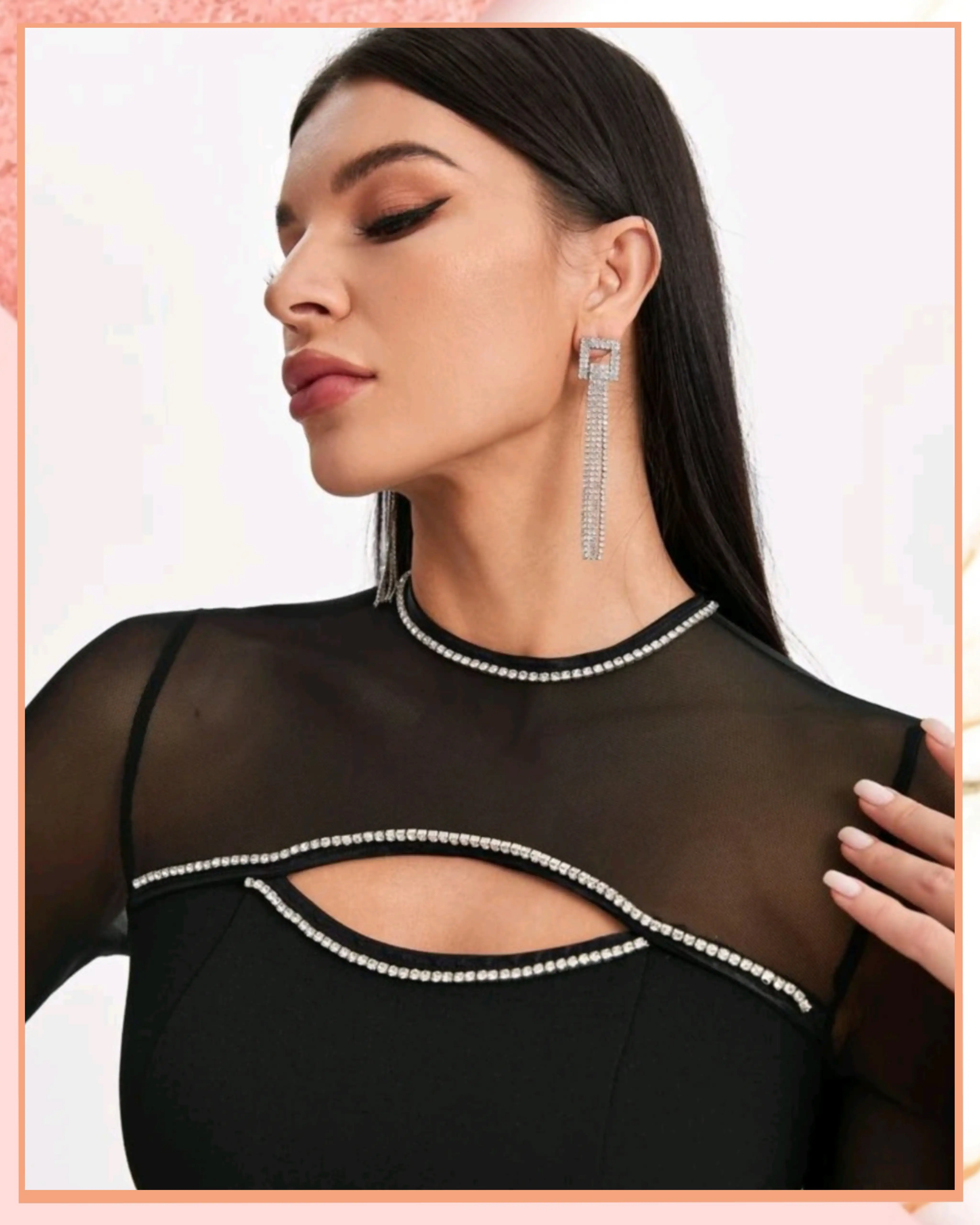 S - Vestido ajustado con transferencia y brillantes 3