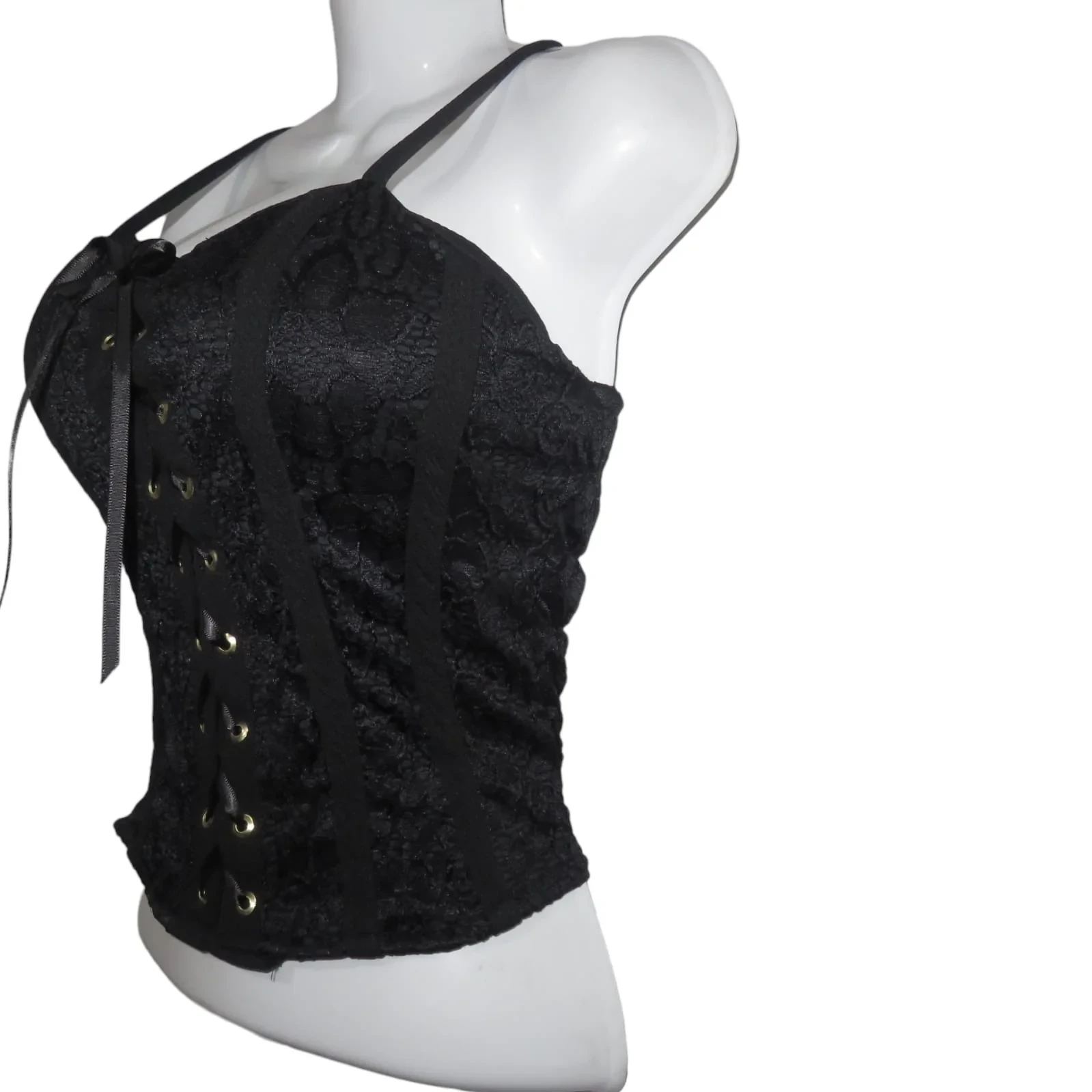 Corset negro de encaje   3