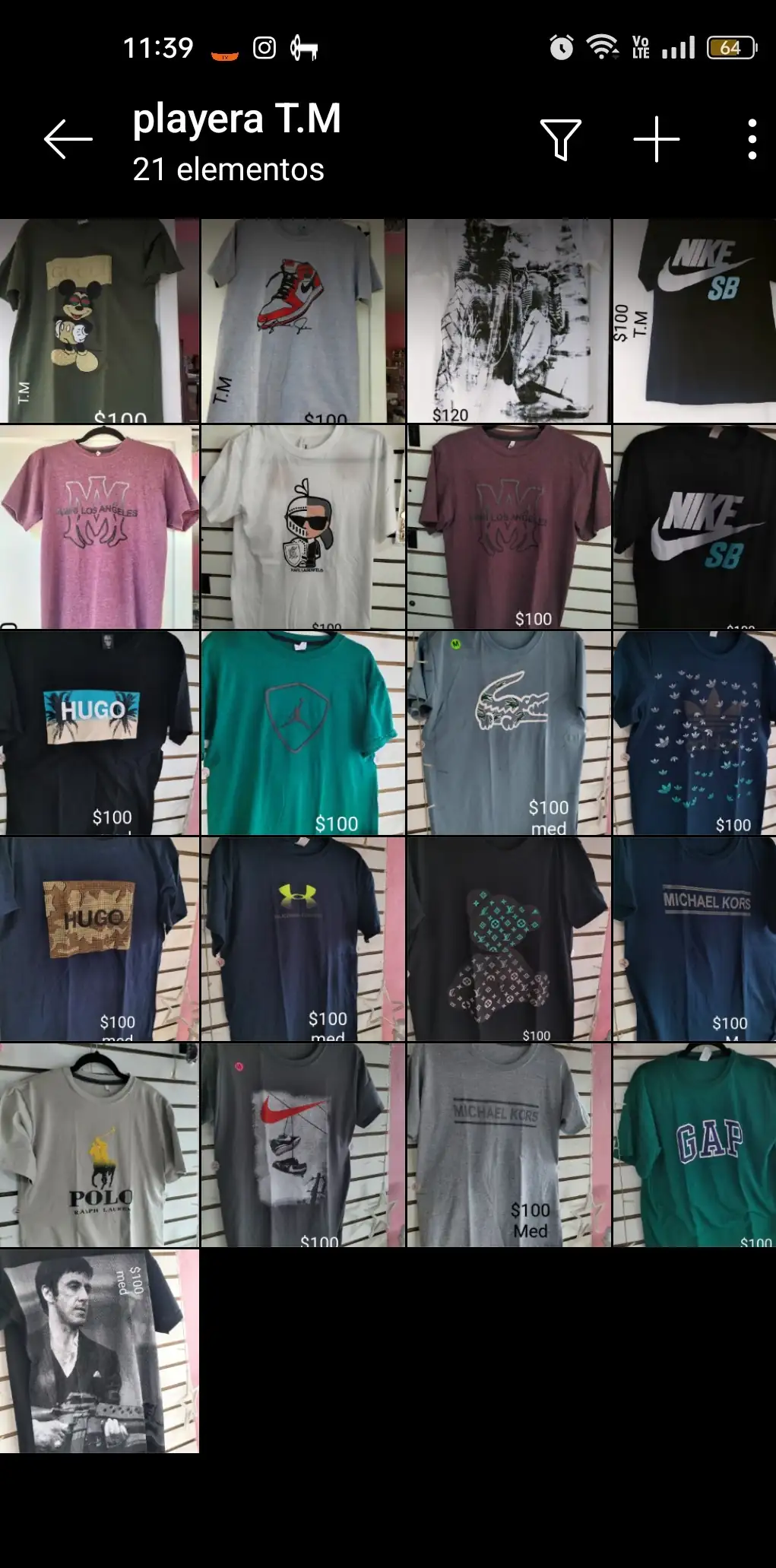 Playera de caballero mediana