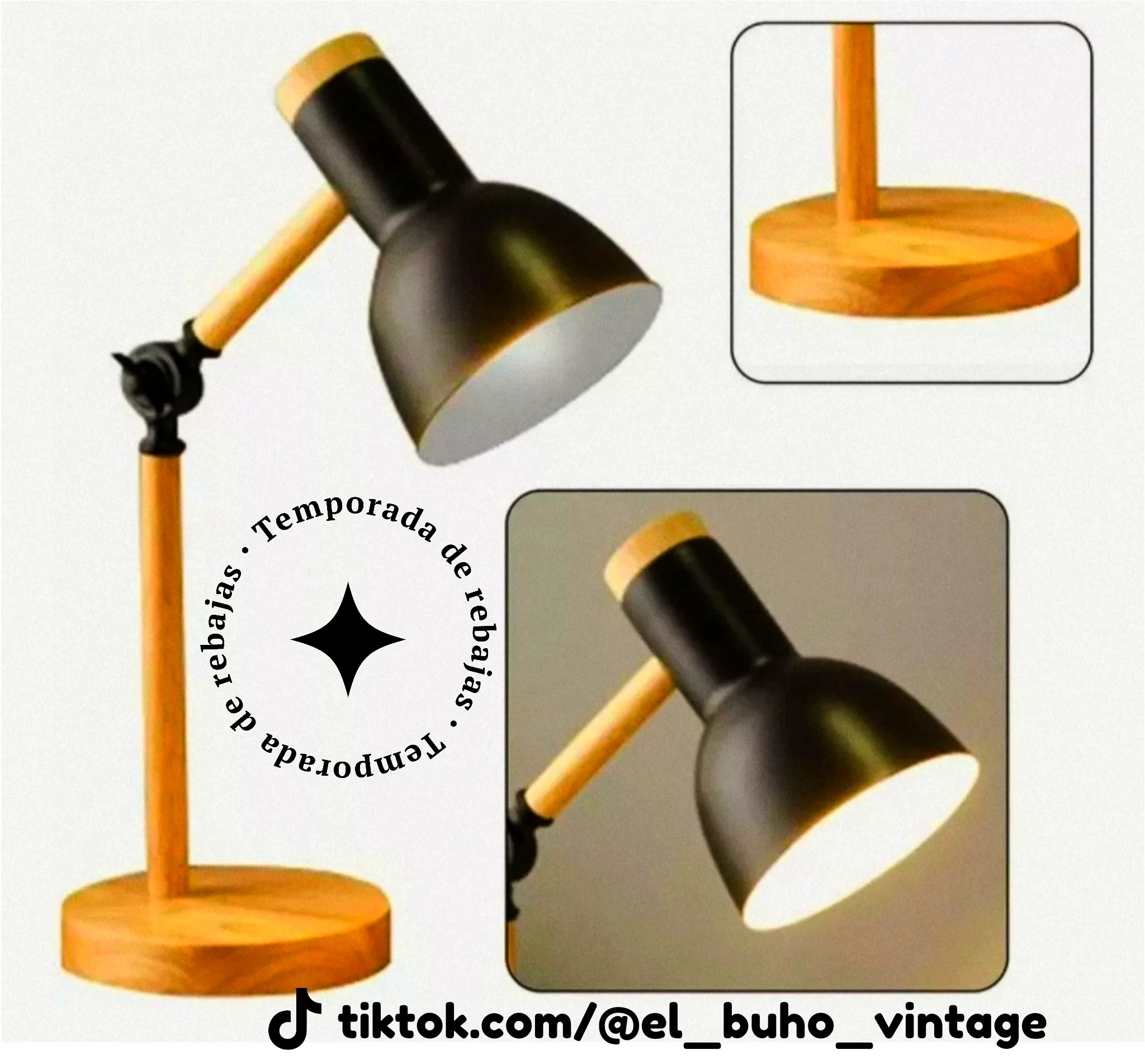 Lámpara de Escritorio Tipo Madera  6