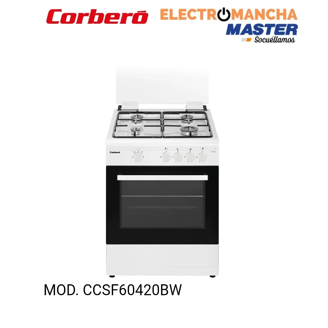 COCINA CORBERO CCSF60420BW 60x63 4 FUEGOS BUTANO