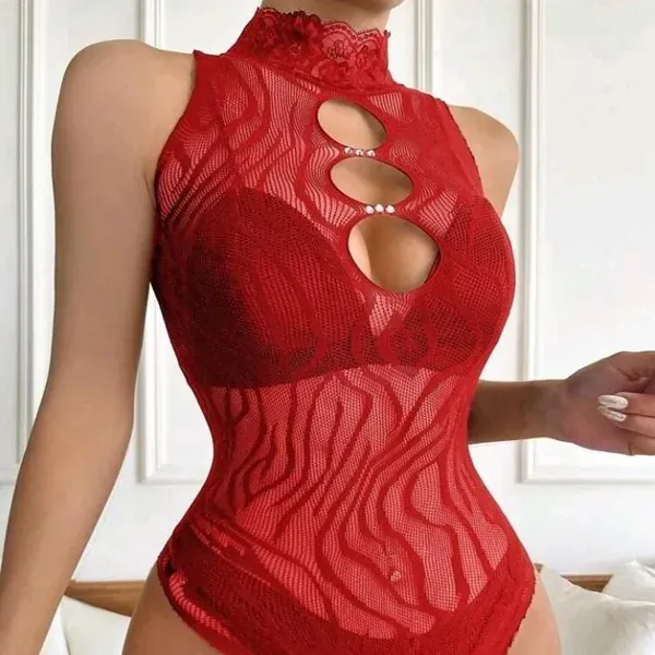 Bodystocking cuello alto