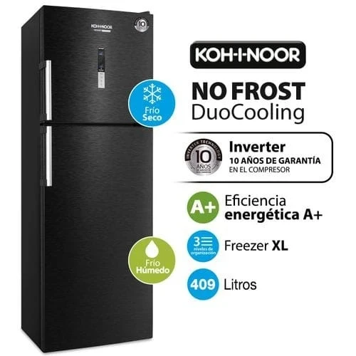 HELADERA KOHINOOR KHDF42DI BLACK NO FROST