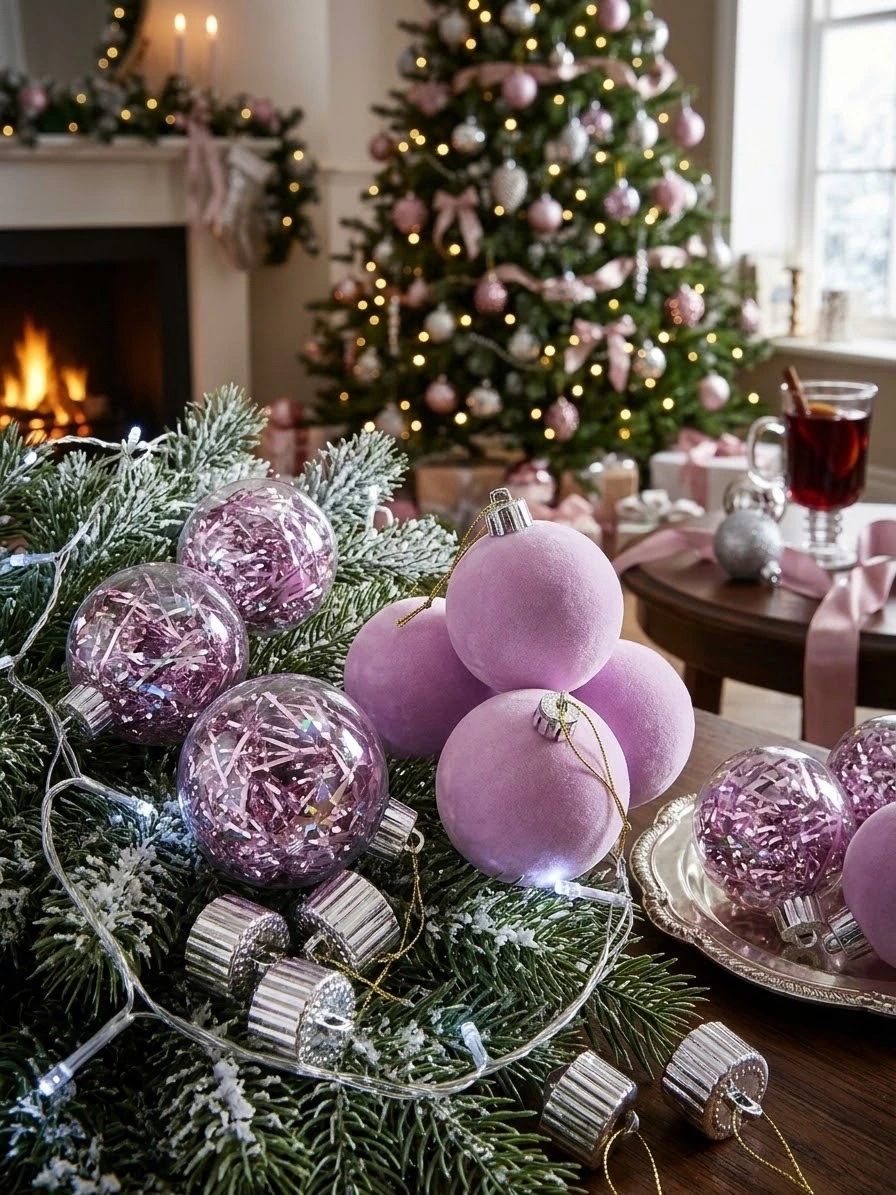 paquete de 6 esferas navideñas tercio pelo 