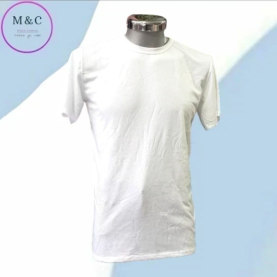 Playera lisa M algodon blanca manga corta