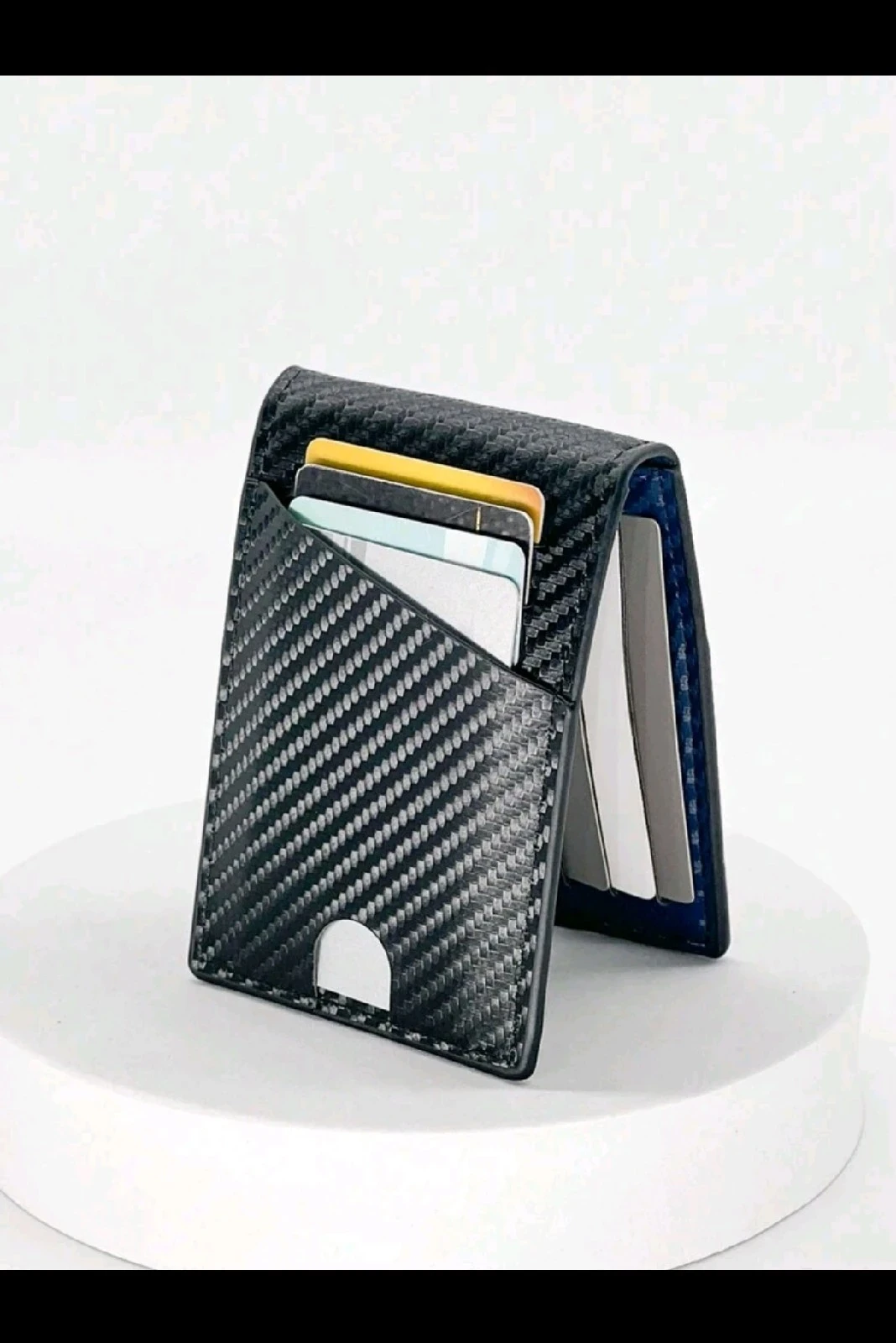 Billetera Ejecutiva Slim con Clip para Billetes y Estilo Fibra de Carbono 2