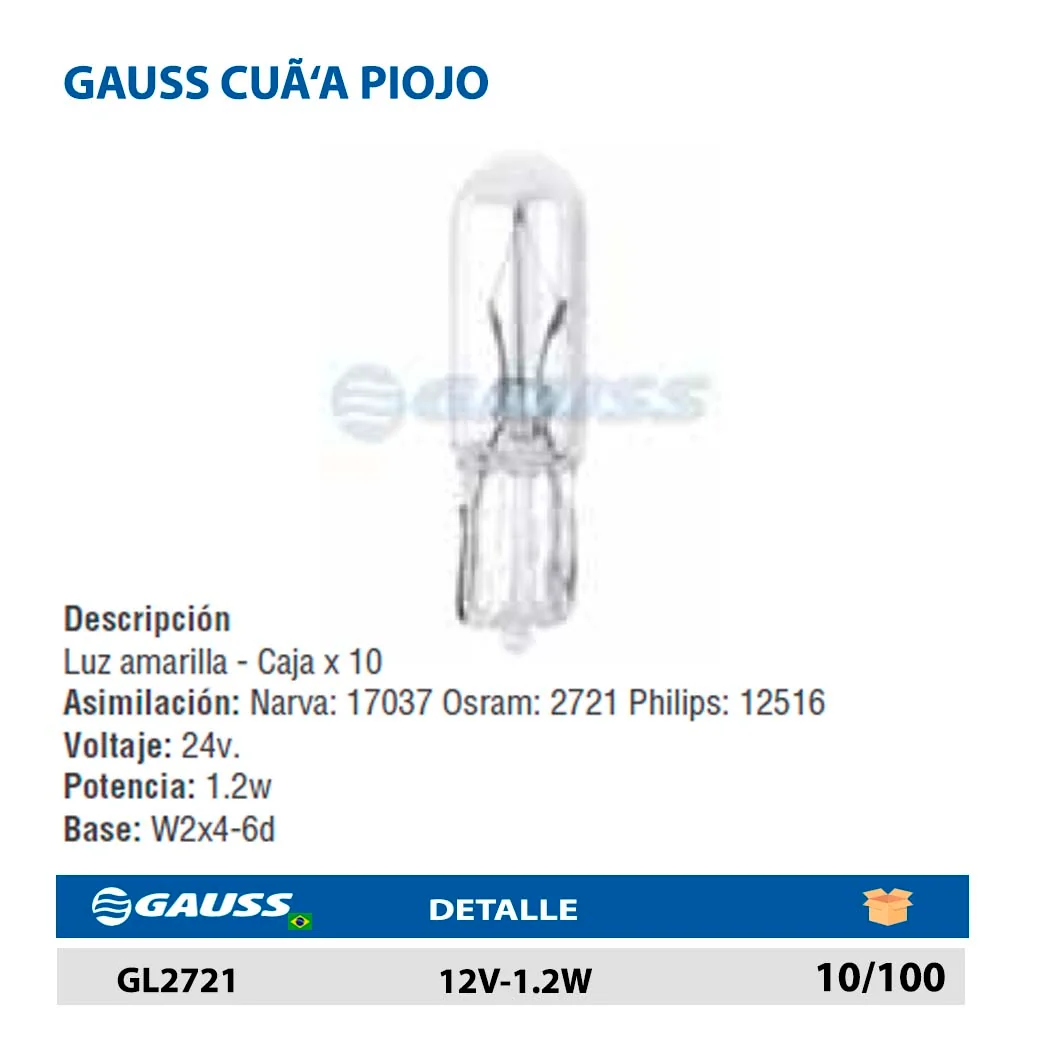 GAUSS CUÑA PIOJO 12V-1.2W
