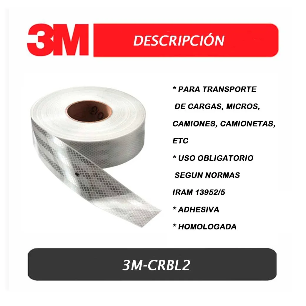 CINTA REFLECTIVA 3M (Rollo/50Yd) Blanco 2"