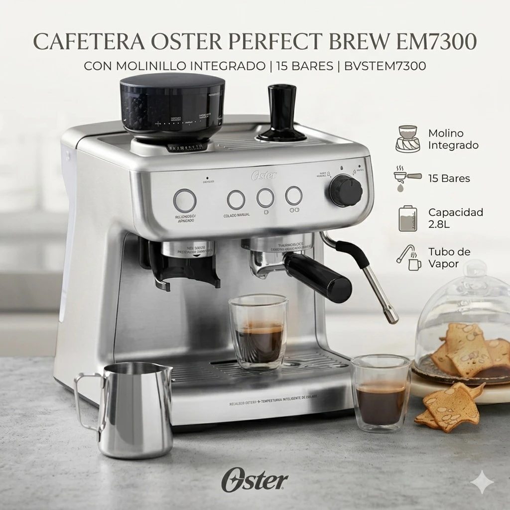 CAFETERA OSTER PERFECT BREW CON MOLINILLO 15 BARES C/MOLINILLO EM7300