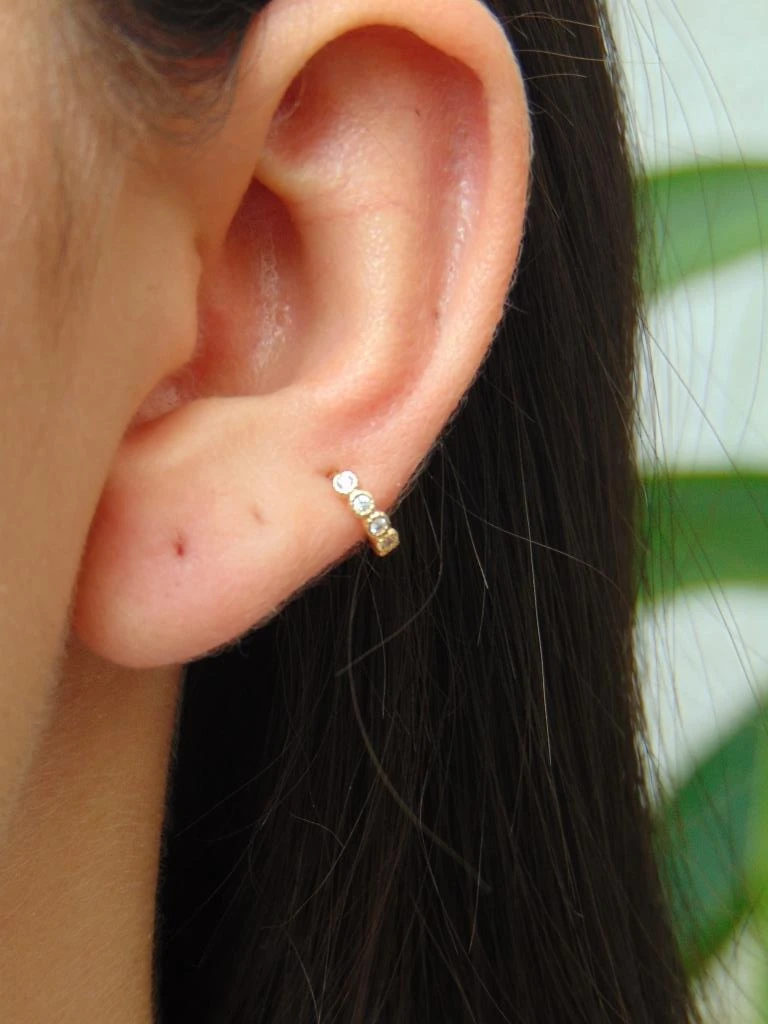 CANDONGA ORO LAMINADO 18K BOLITAS 9MM 2