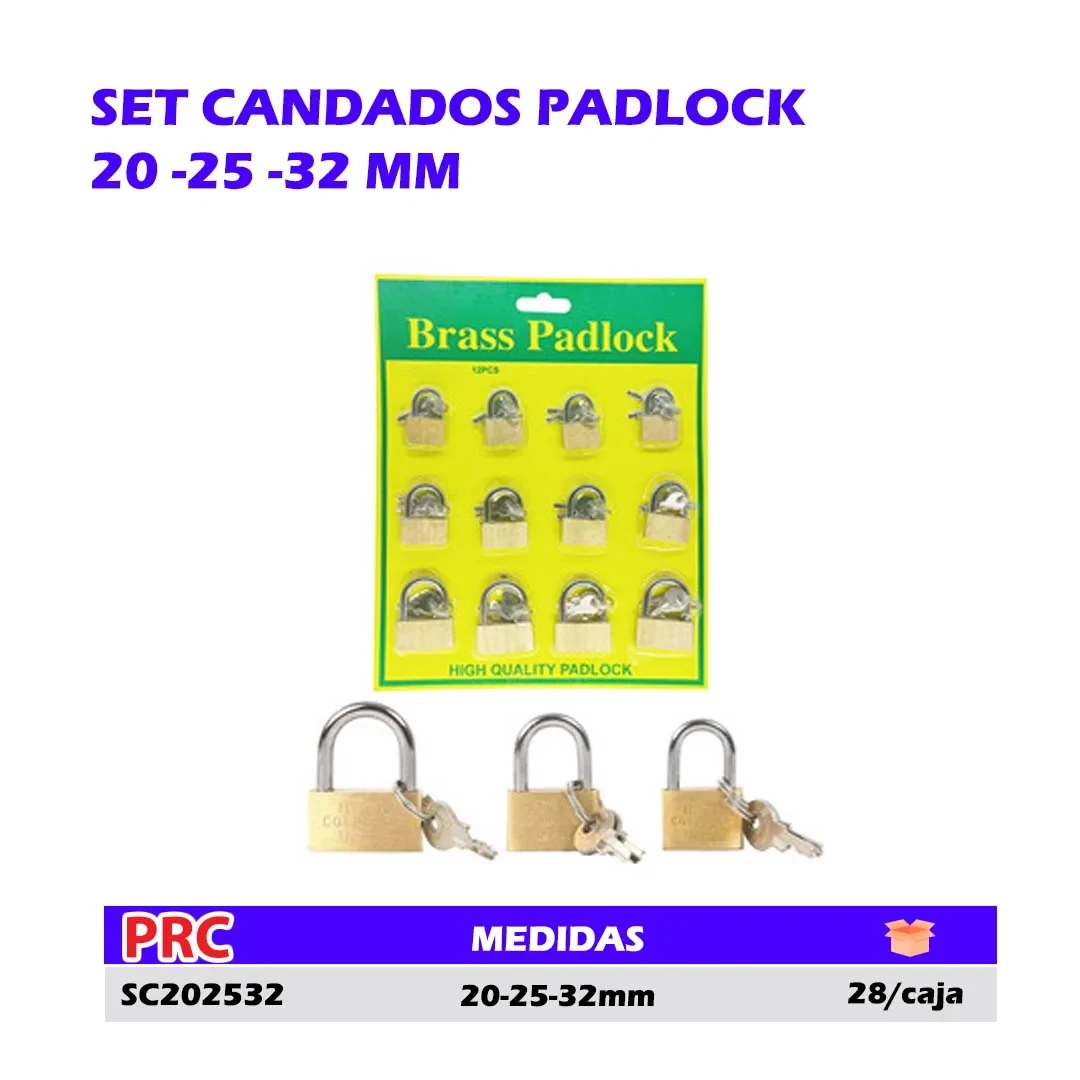 SET CANDADOS PADLOCK 20-25-32mm