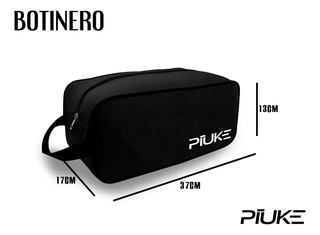 Botinero Futbol Porta Botines Piuke Bolso Reforzado Liviano Color Negro 101p 3