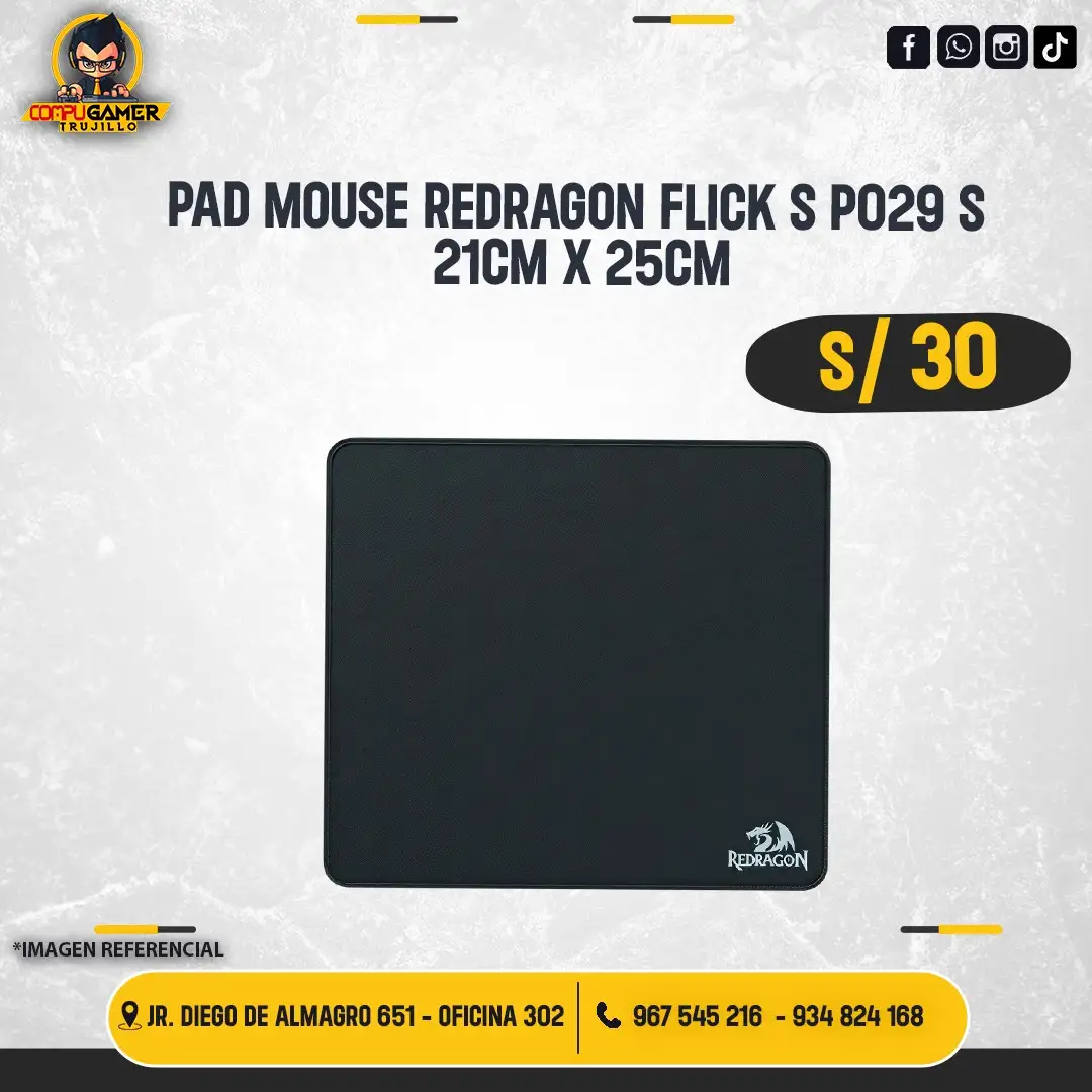 PAD MOUSE GAMER REDRAGON FLICK S P029 BLACK 