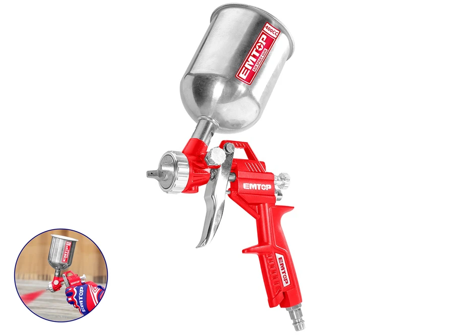 Pistola De Pintar Emtop 400cc 3 Picos Easg04001 Pro 3