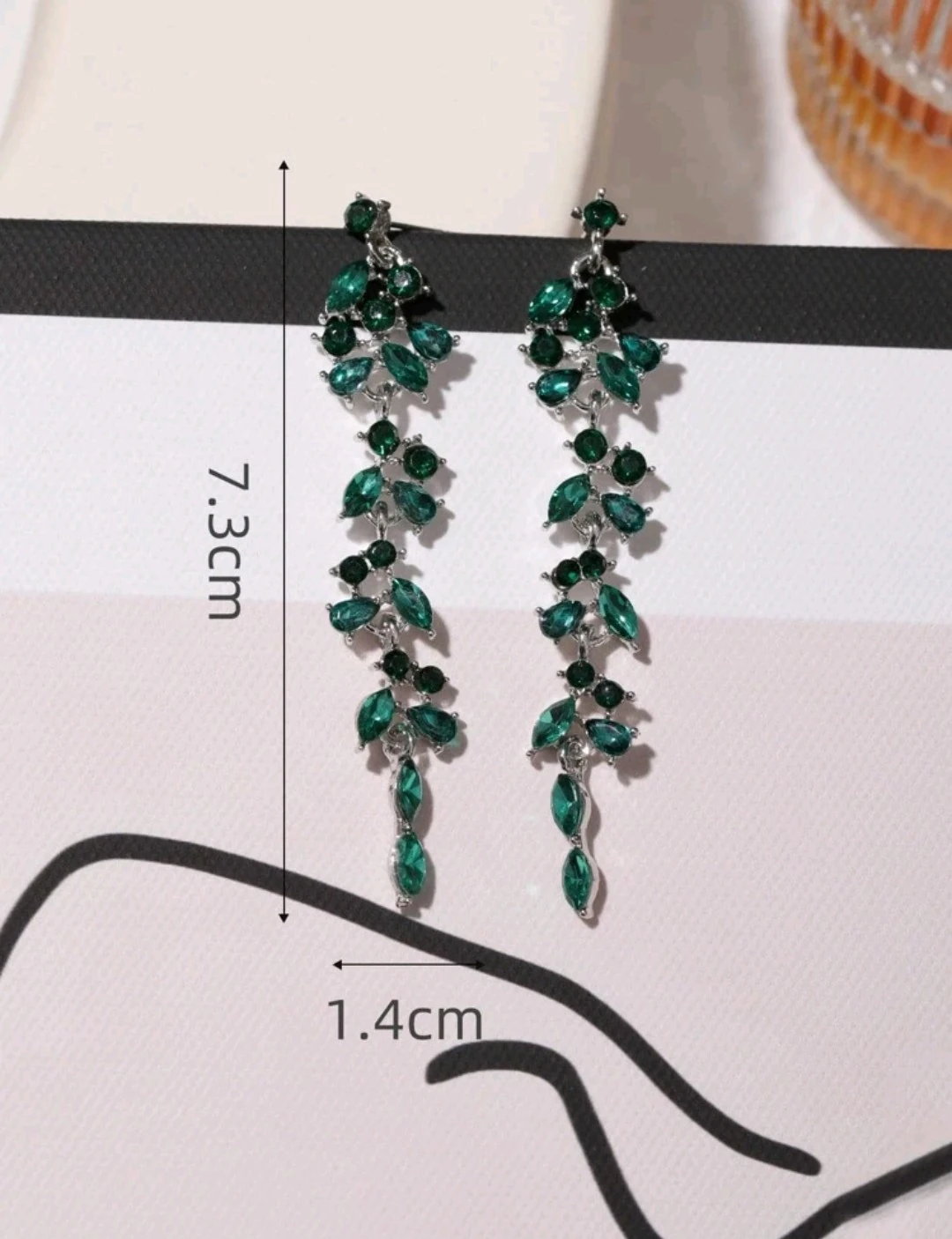 Aretes largos verdes 3