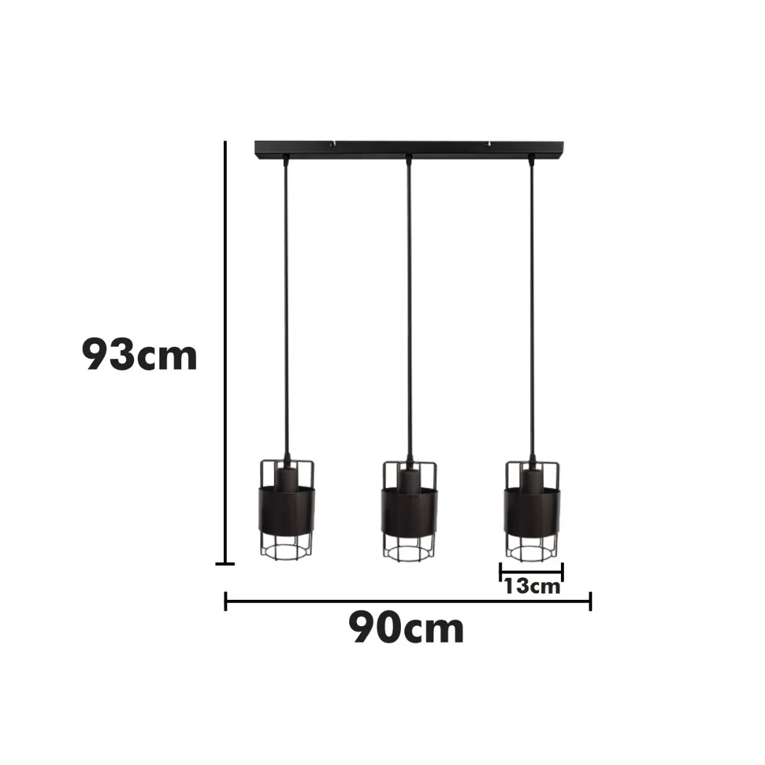 LAMPARA COLGANTE DIMITRI TRIPLE E27 3