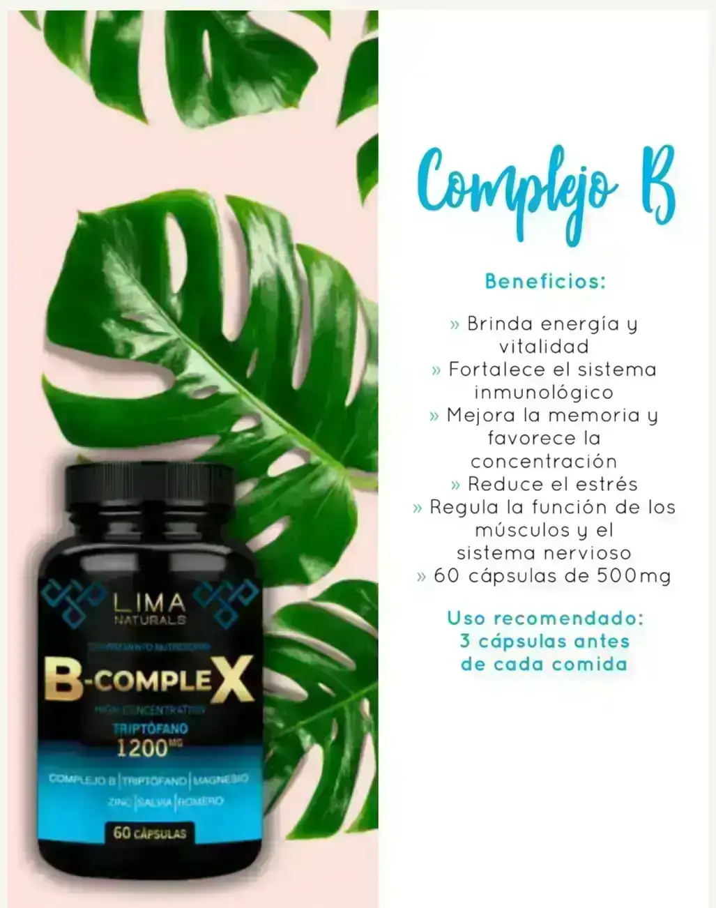B Complex 60 capsulas Lima Naturals