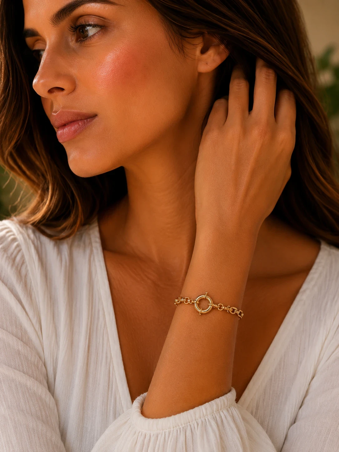 Pulsera oro doble laminado 