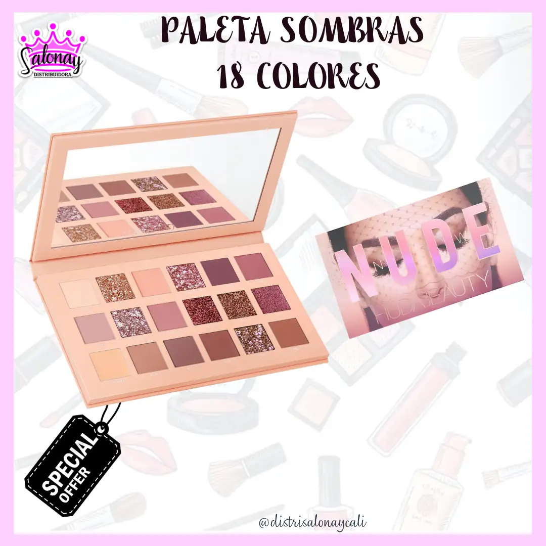 PALETA DE SOMBRAS NUDE X 18 TONOS