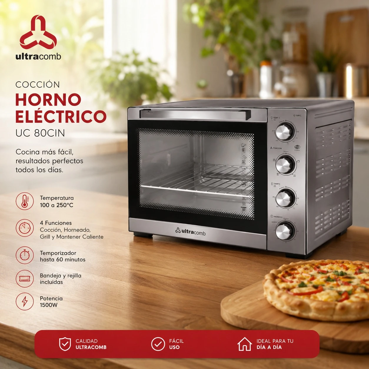 HORNO ELÉCTRICO ULTRACOMB UC 80CIN