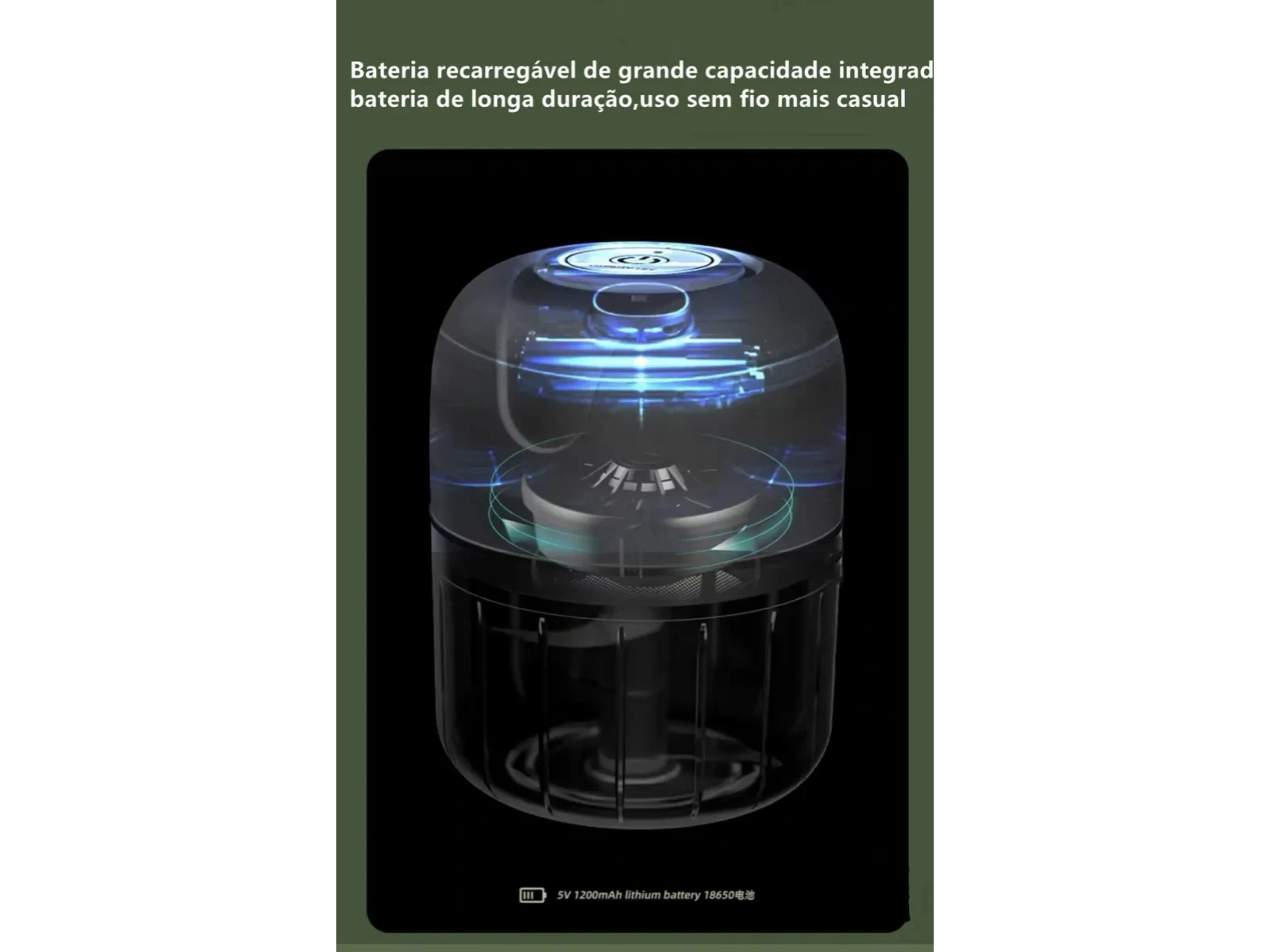 Picador De Alimentos 250ml, Portátil Recargable USB 5