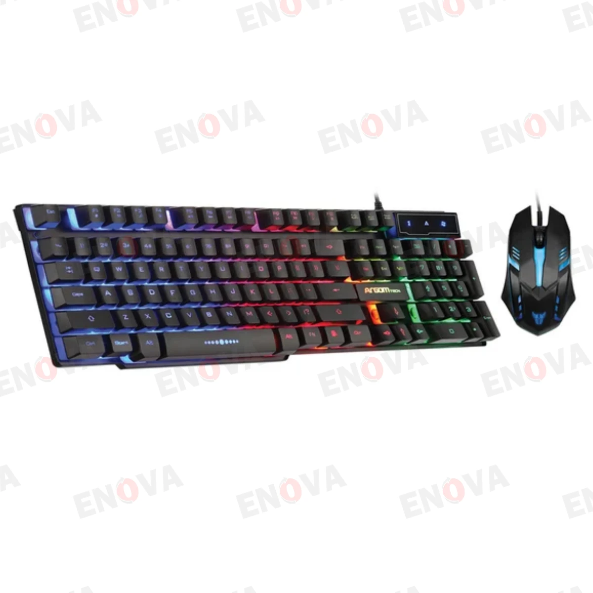 Combo gaming teclado + mouse USB, inglés, negro