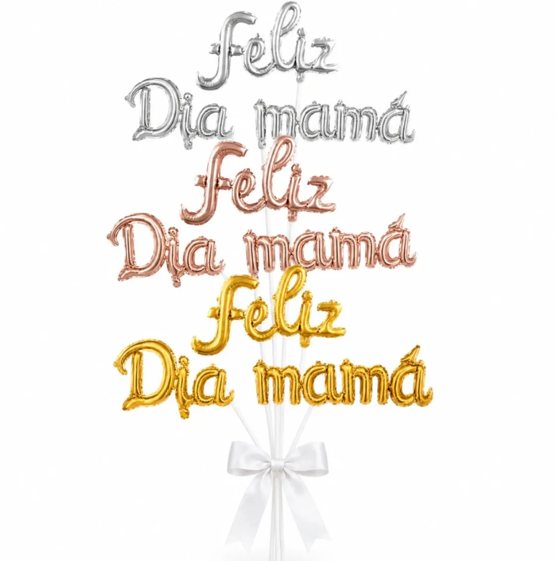 Globo metalizado frase cursiva "Feliz dia mama" 4