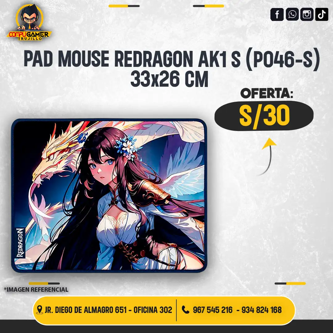 PAD MOUSE REDRAGON AK1 S (P046-S) 33x26 cm