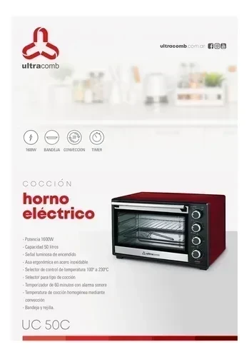 HORNO ELÉCTRICO ULTRACOMB 50 LTS