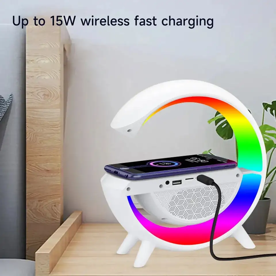 Carregador sem fio led night, bluetooth 