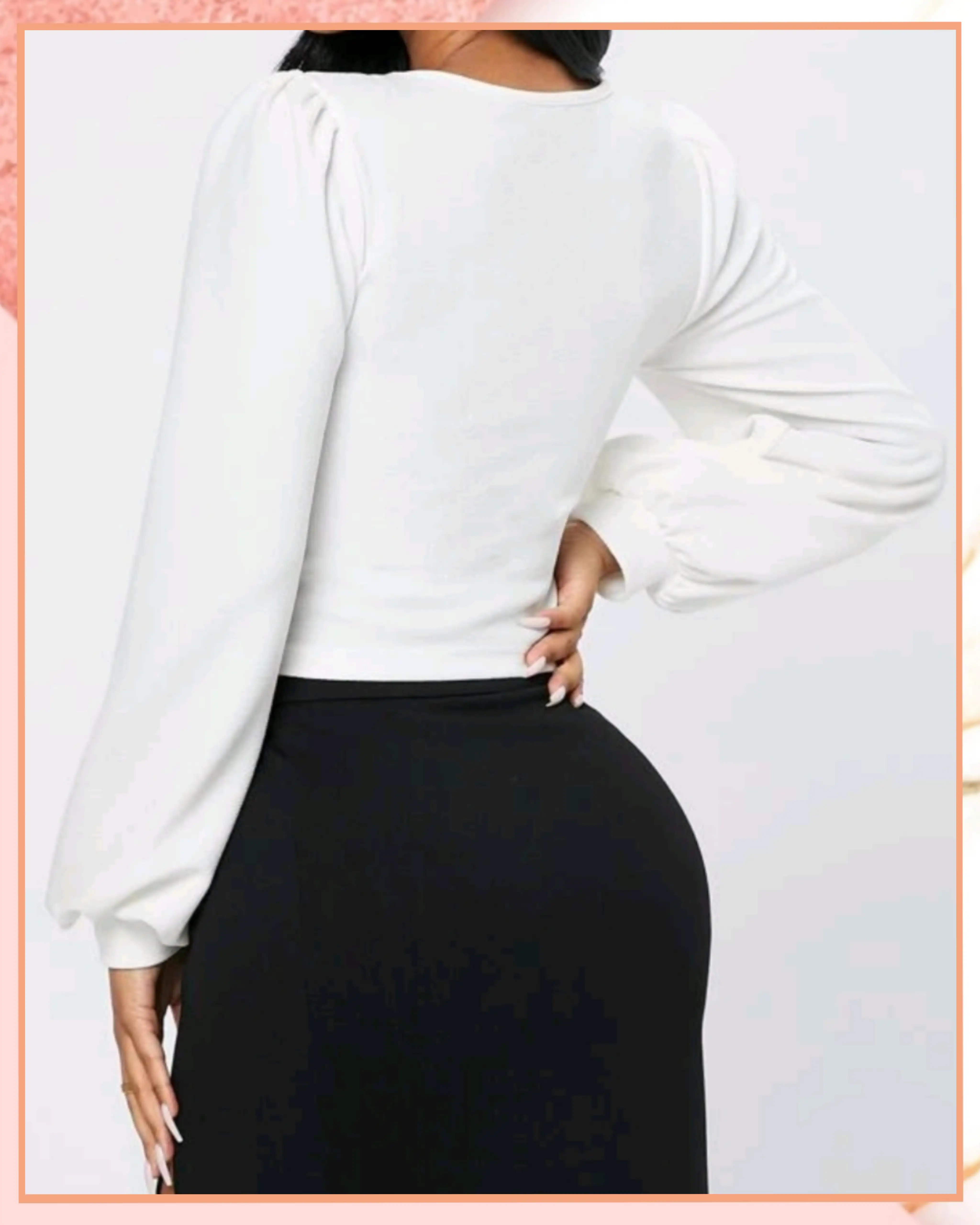 L - Croptop cuello cuadrado, mangas farol. 2