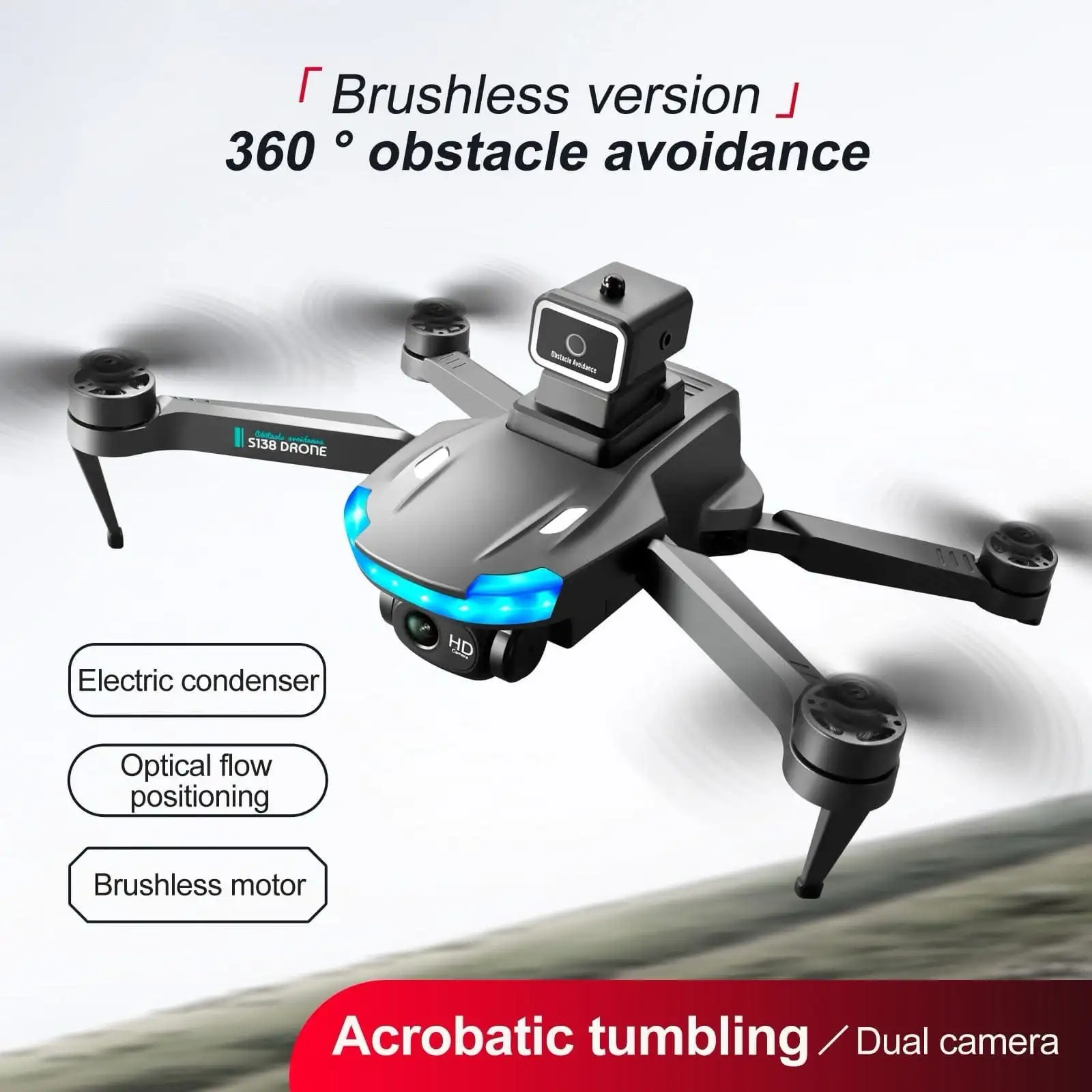 💥S138 Drone - GPS 8K Cámara dual profesional 5G Wifi FPV Evitación de obstáculos Cuadricóptero plegable Distancia de control remoto 3000M💥 2