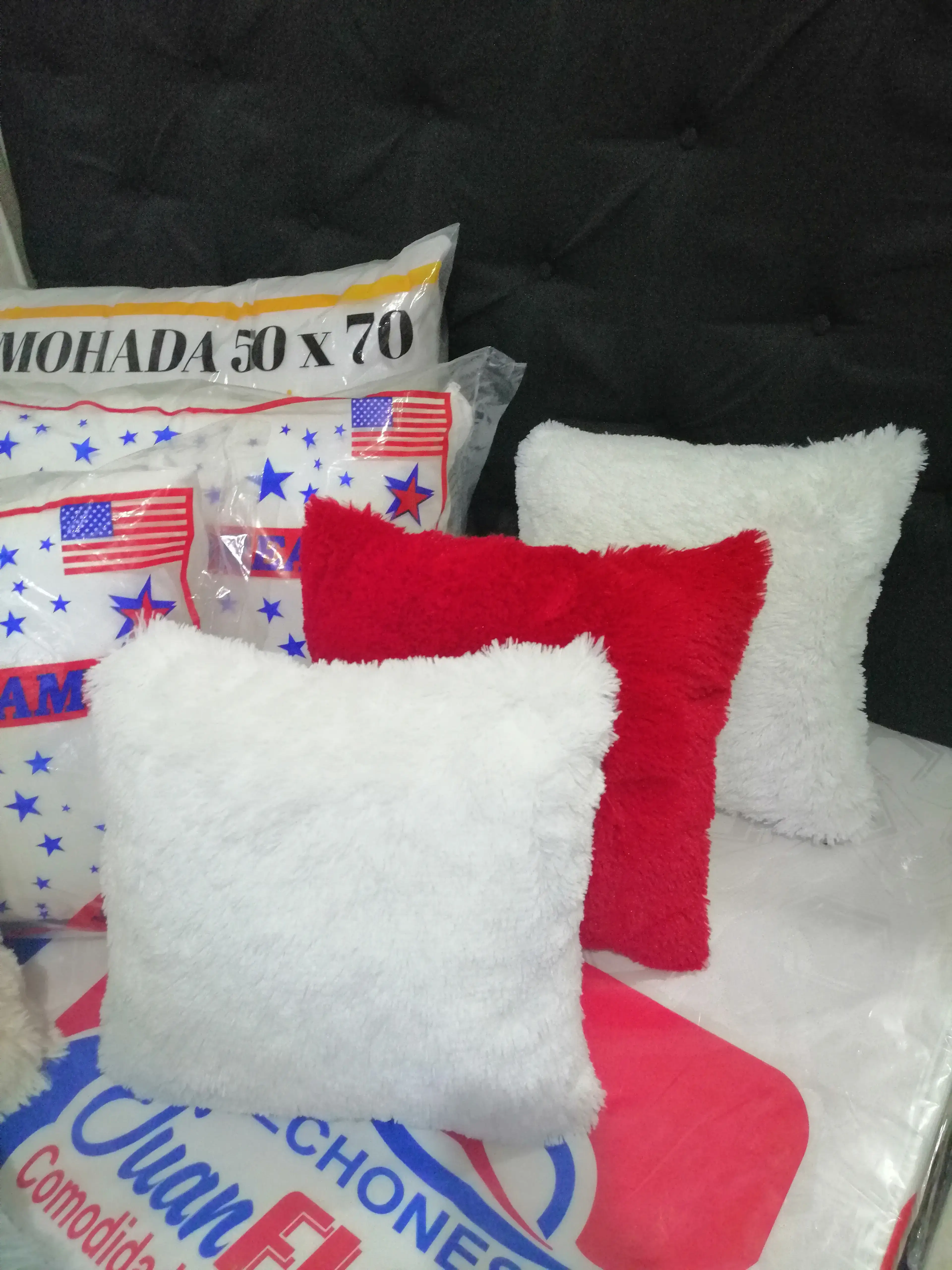 Cojines en tela peluche 