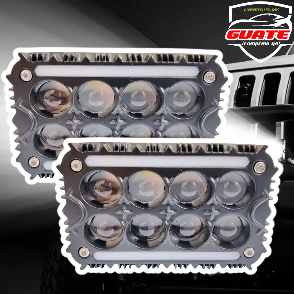NEBLINERAS 8 LUPAS BICOLOR DRL RGB 