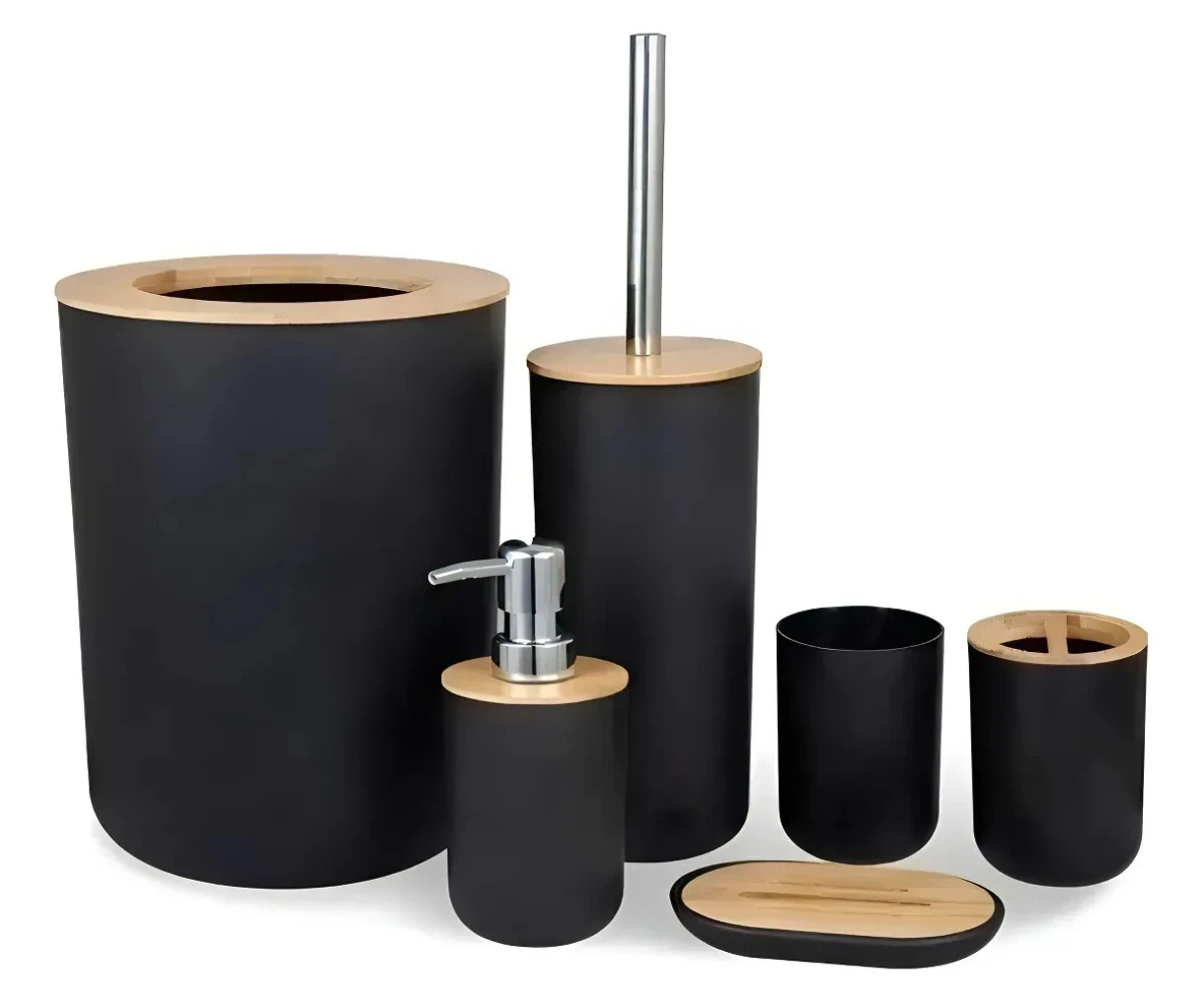 Set de baño Negro 6 piezas 