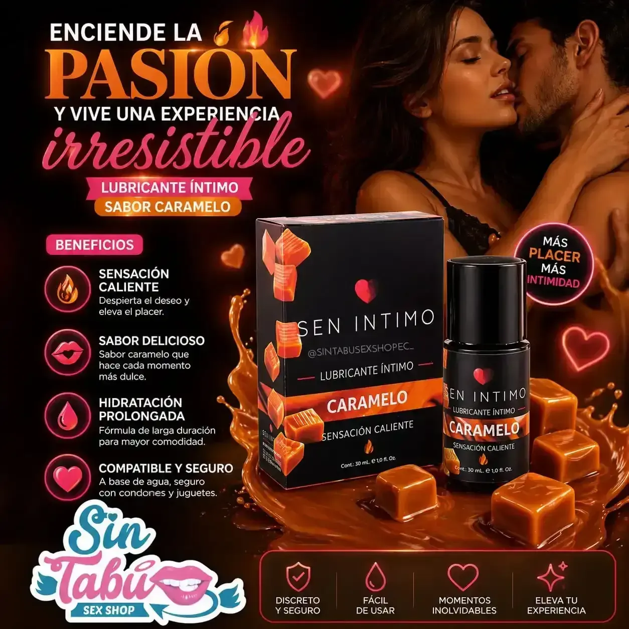 LUBRICANTE ÍNTIMO SABOR A CARAMELO 