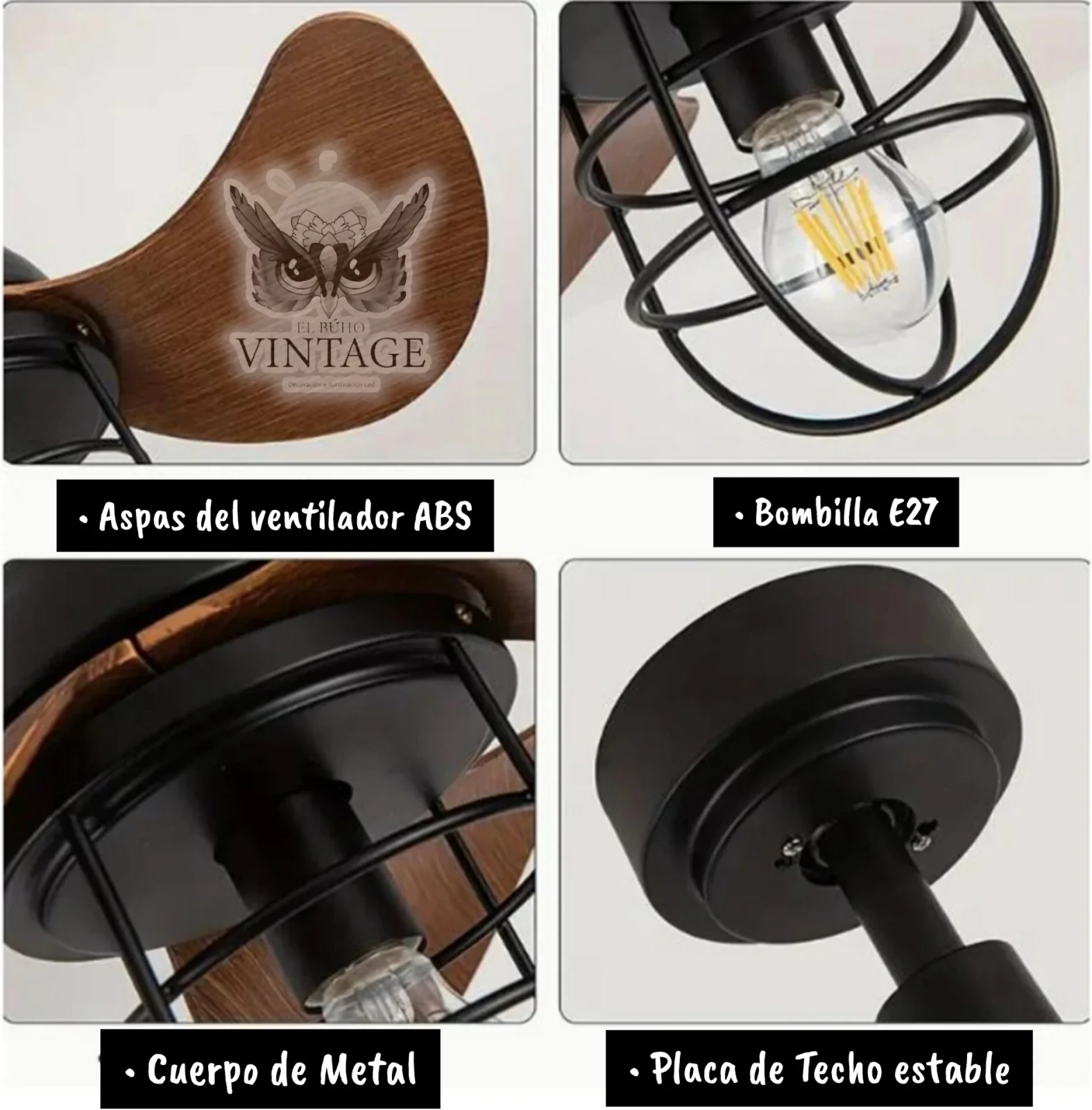 Lámpara Ventilador Vintage  6