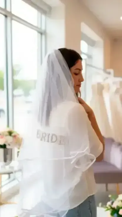 Peineta c/velo 80cm bride con perlas blanco