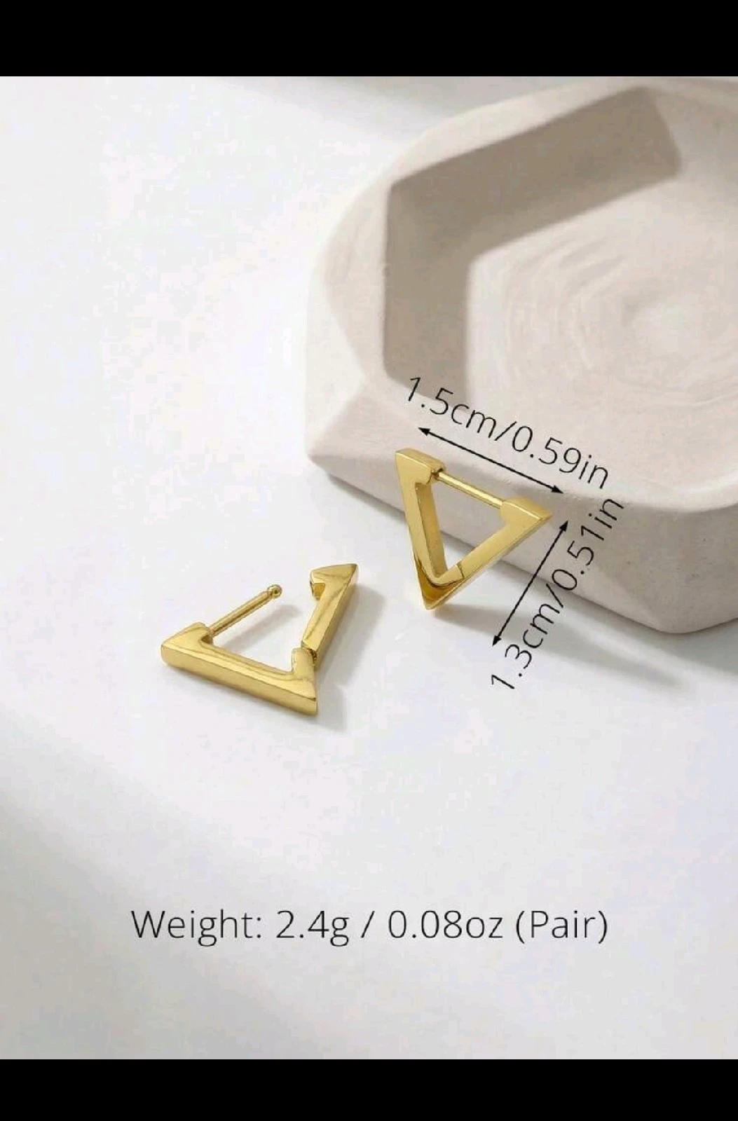 Zarcillos de Aro Geométricos Triangulares Unisex en Acero Inoxidable 2
