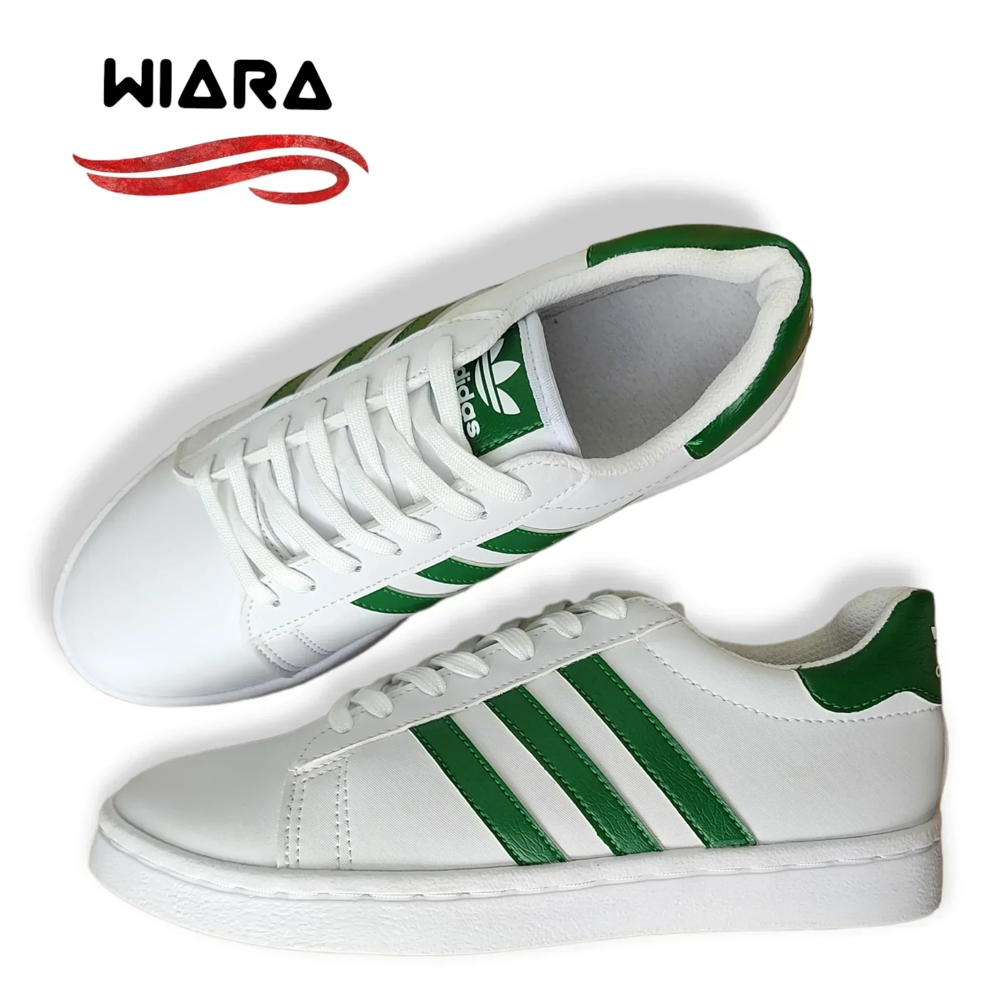 Adidas Unisex Blanco con Verde 5