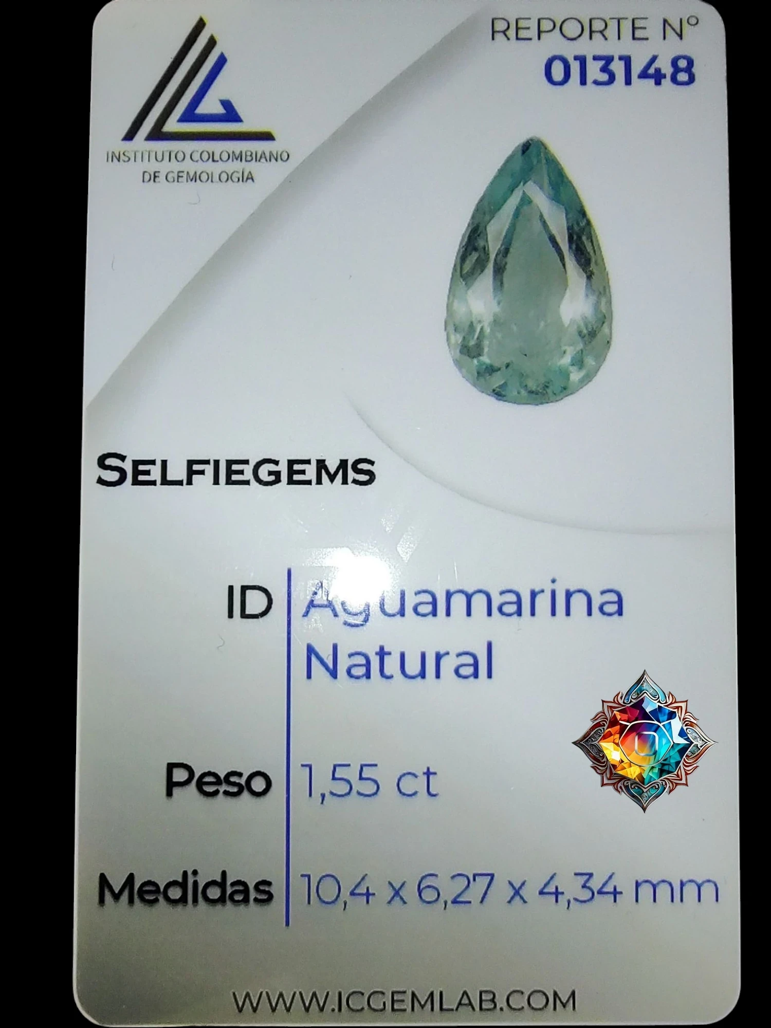 Aguamarina natural certificada 2