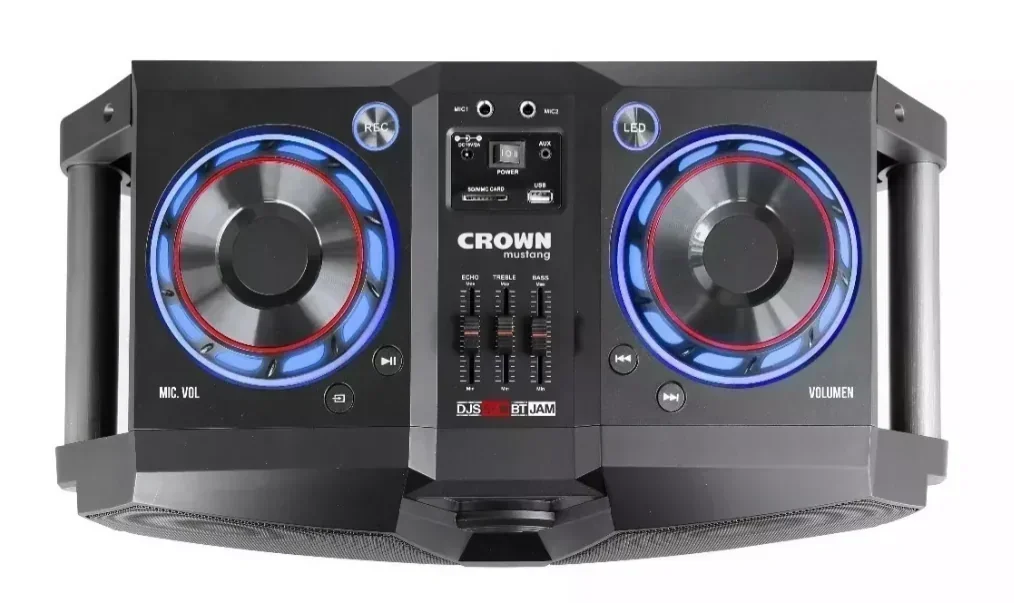 Parlante Portátil Potenciado Crown Mustang Djs-650bt 2woofer 2